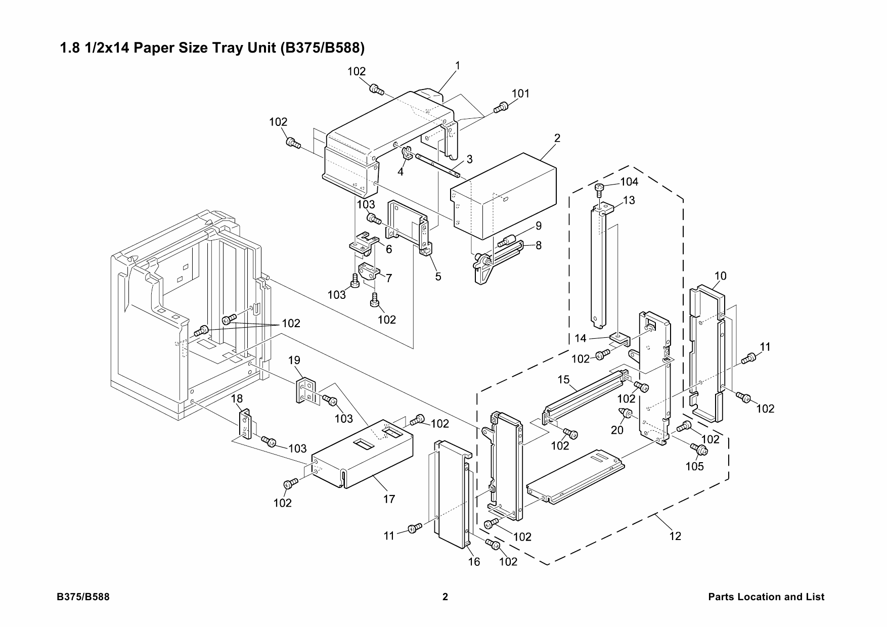 RICOH Options B375 B588 LG-KIT-TYPE-700-1055 Parts Catalog PDF download-2